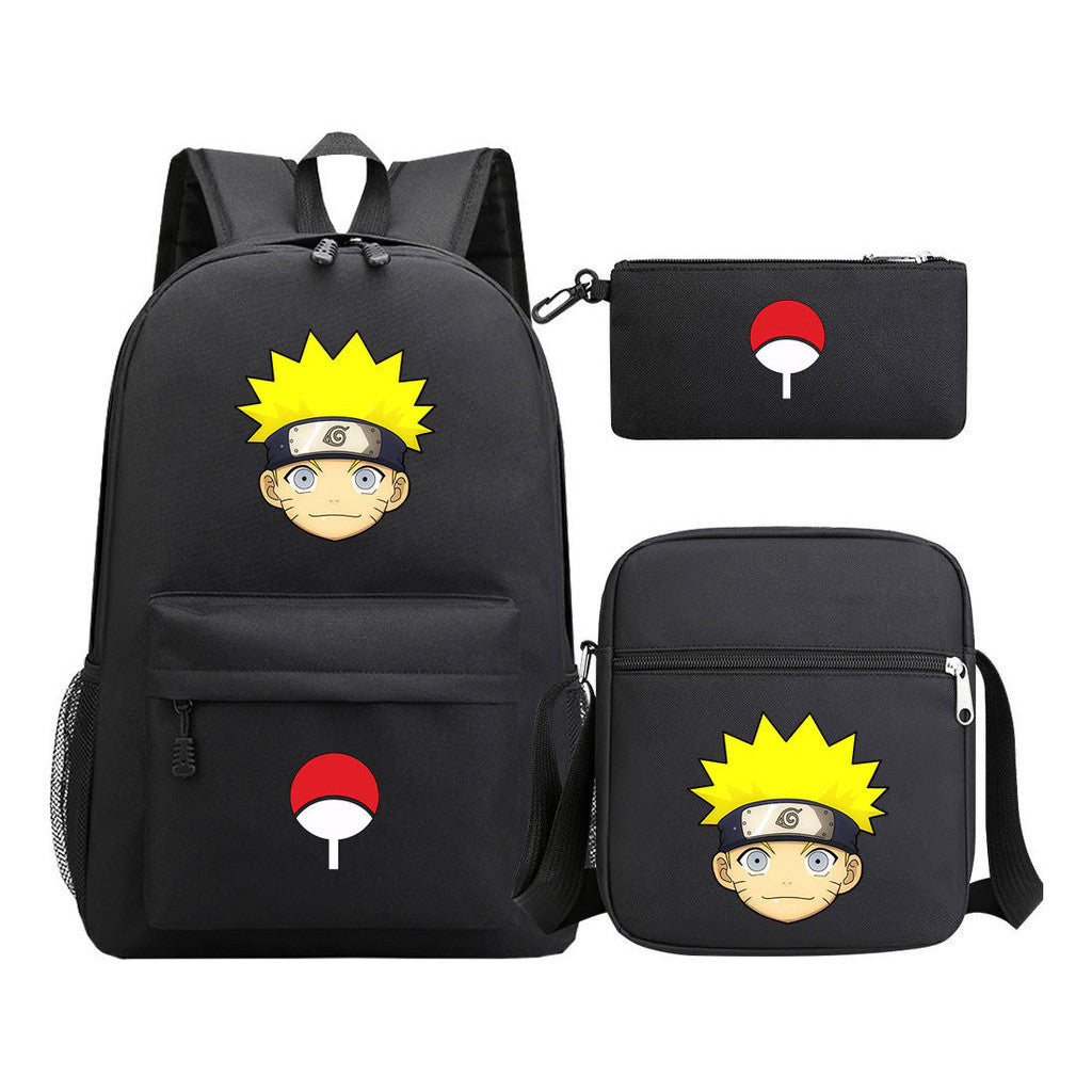 Anime Naruto Starry Sky Youth School Bag Three Piece Set For Men And Women Backpack Set