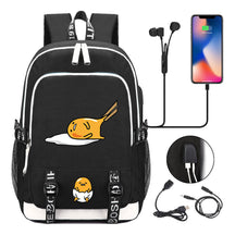 Comic Lazy Egg Youth Student Backpack Usb Men's And Women's Leisure Backpack