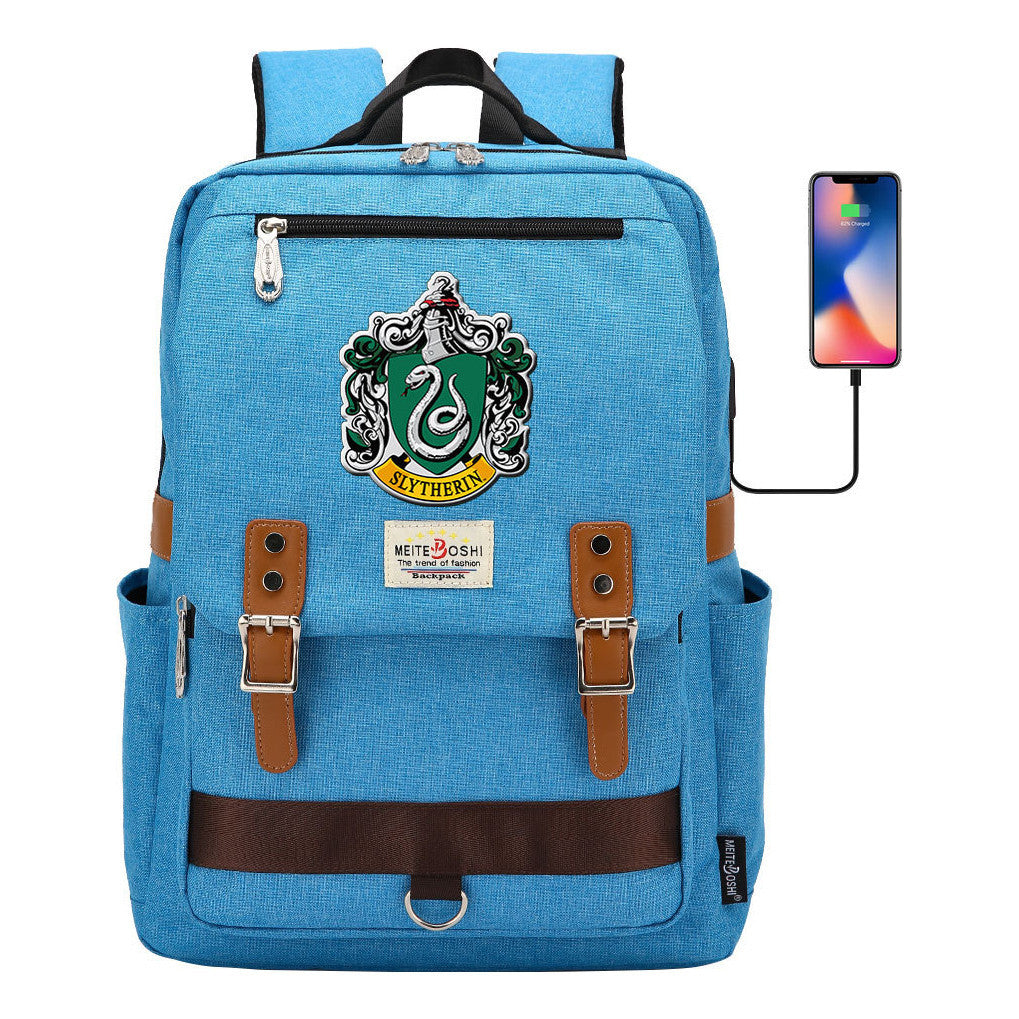 Usb Magnetic Buckle Student Backpack For Men And Women, Youth Leisure Backpack