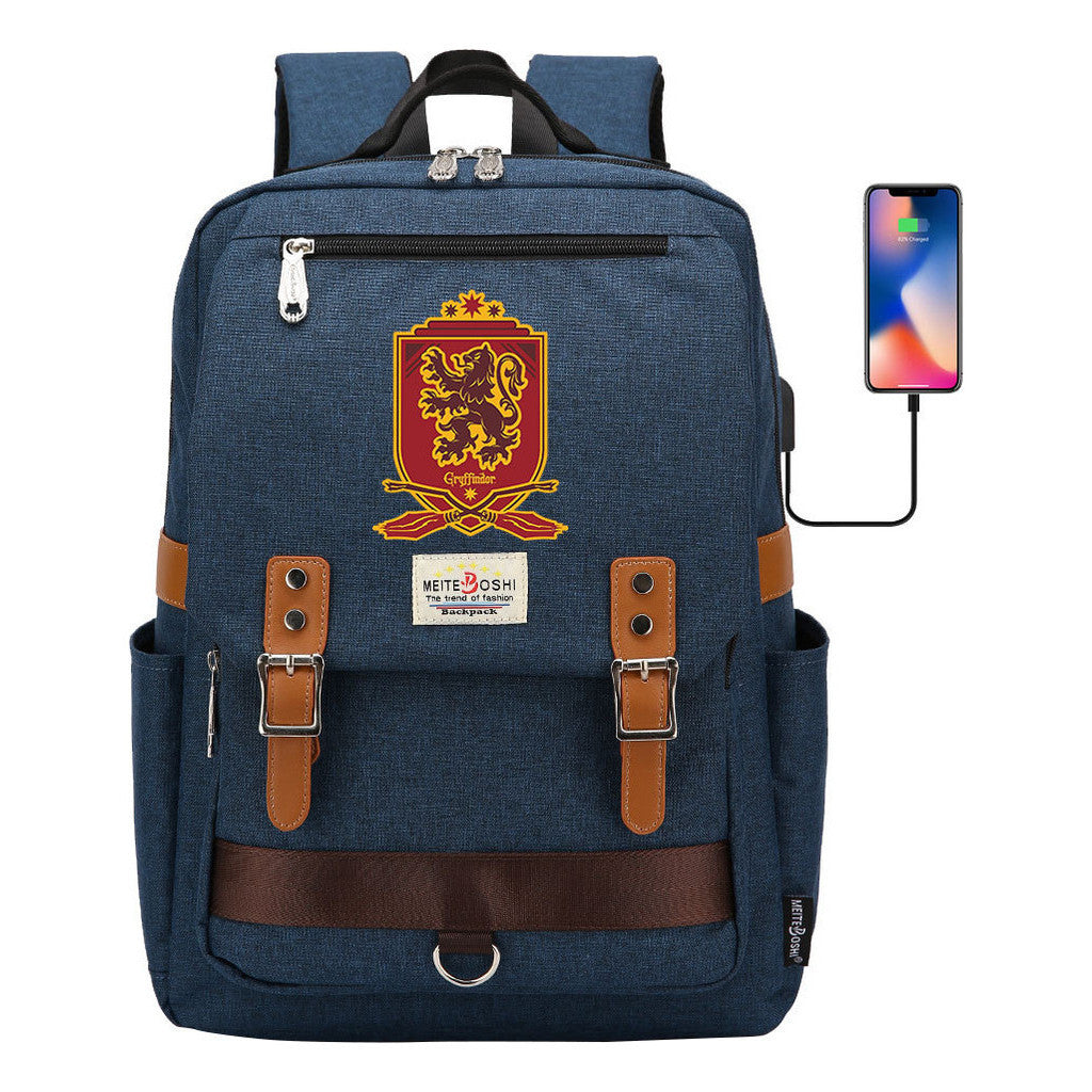 Usb Magnetic Buckle Student Backpack For Men And Women, Youth Leisure Backpack