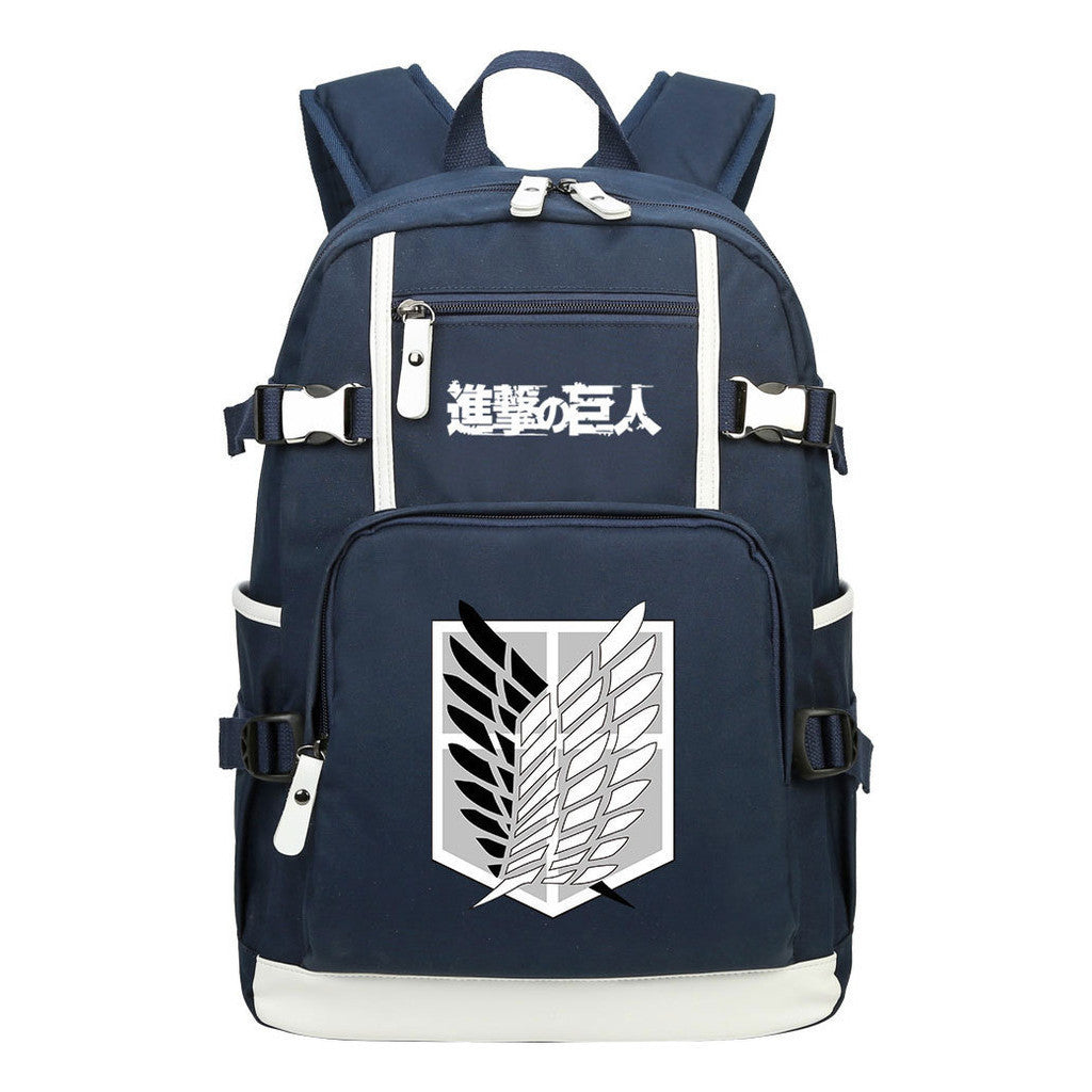Giant Wings Of Cartoon And Anime Attack Youth Student Backpack, Leisure Travel Backpack