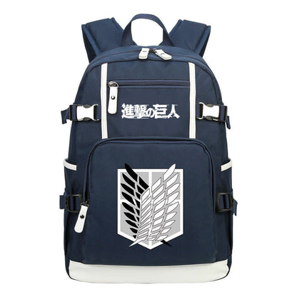 Giant Wings Of Cartoon And Anime Attack Youth Student Backpack, Leisure Travel Backpack