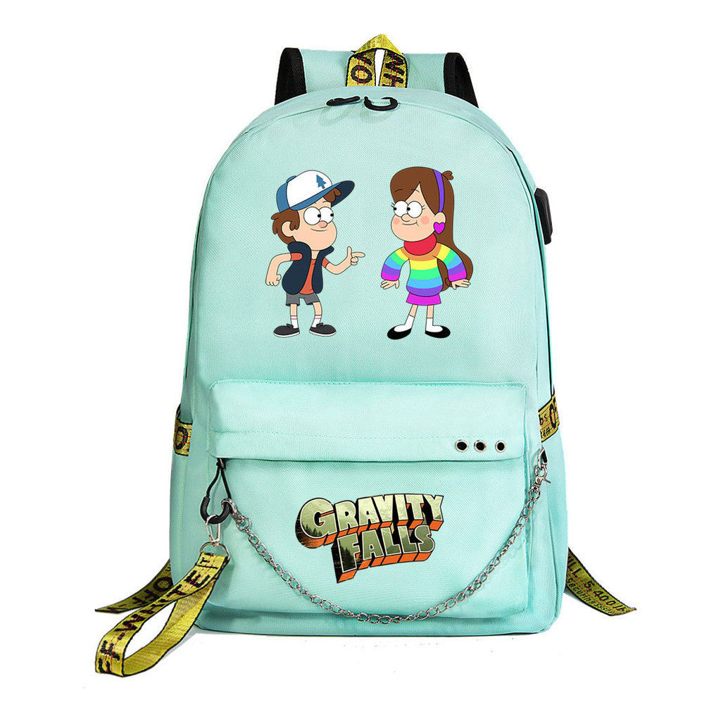 Cartoon Strange Town Youth Student School Bag Men's And Women's Leisure Travel Backpack