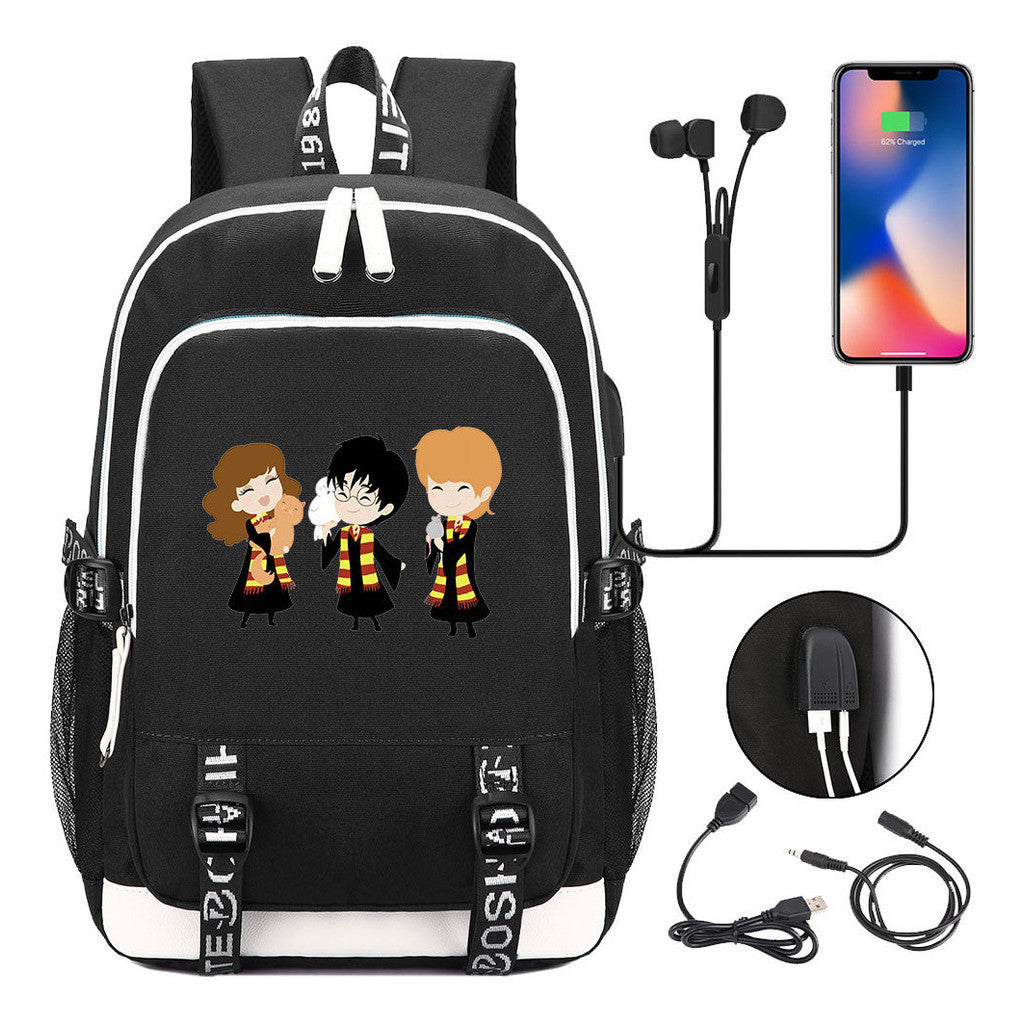 Magic School Youth Student Backpack Usb Men's And Women's Leisure Backpack