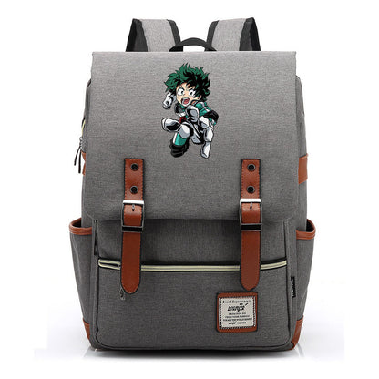 Anime My Heroes Academy Printed Youth Student Backpack Men's And Women's Leisure Belt Buckle Classic Backpack