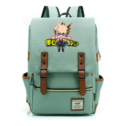 Anime My Heroes Academy Printed Youth Student Backpack Men's And Women's Leisure Belt Buckle Classic Backpack 38*27*12.5cm