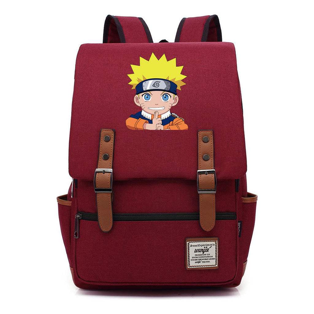 Naruto Printed Teenage Student Backpack For Men And Women, Casual Belt Buckle, Classic Backpack 38*27*12.5cm