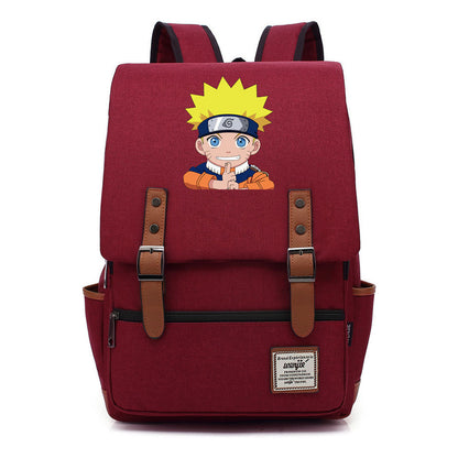 Naruto Printed Teenage Student Backpack For Men And Women, Casual Belt Buckle, Classic Backpack 38*27*12.5cm