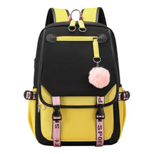 Printed Usb Youth Student Backpack For Men And Women With Casual Woven Strap Flap Backpack