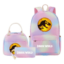 Jurassic Park Dinosaur Student School Bag Lunch Bag Three Piece Set Backpack Set