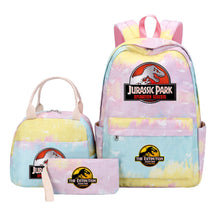 Jurassic Park Dinosaur Youth School Bag Lunch Bag Three Piece Set Backpack Set