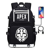Apex Hero Print Usb Youth School Bag Backpack Leisure Travel Backpack