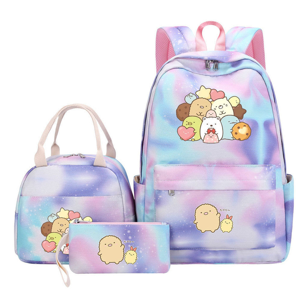 Corner Biology Student School Bag Lunch Bag Three Piece Set Backpack Set