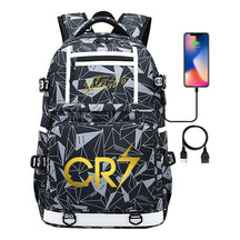 Sports Star Cristiano Ronaldo Usb Youth Student School Bag Men's And Women's Backpack Leisure Travel Bag