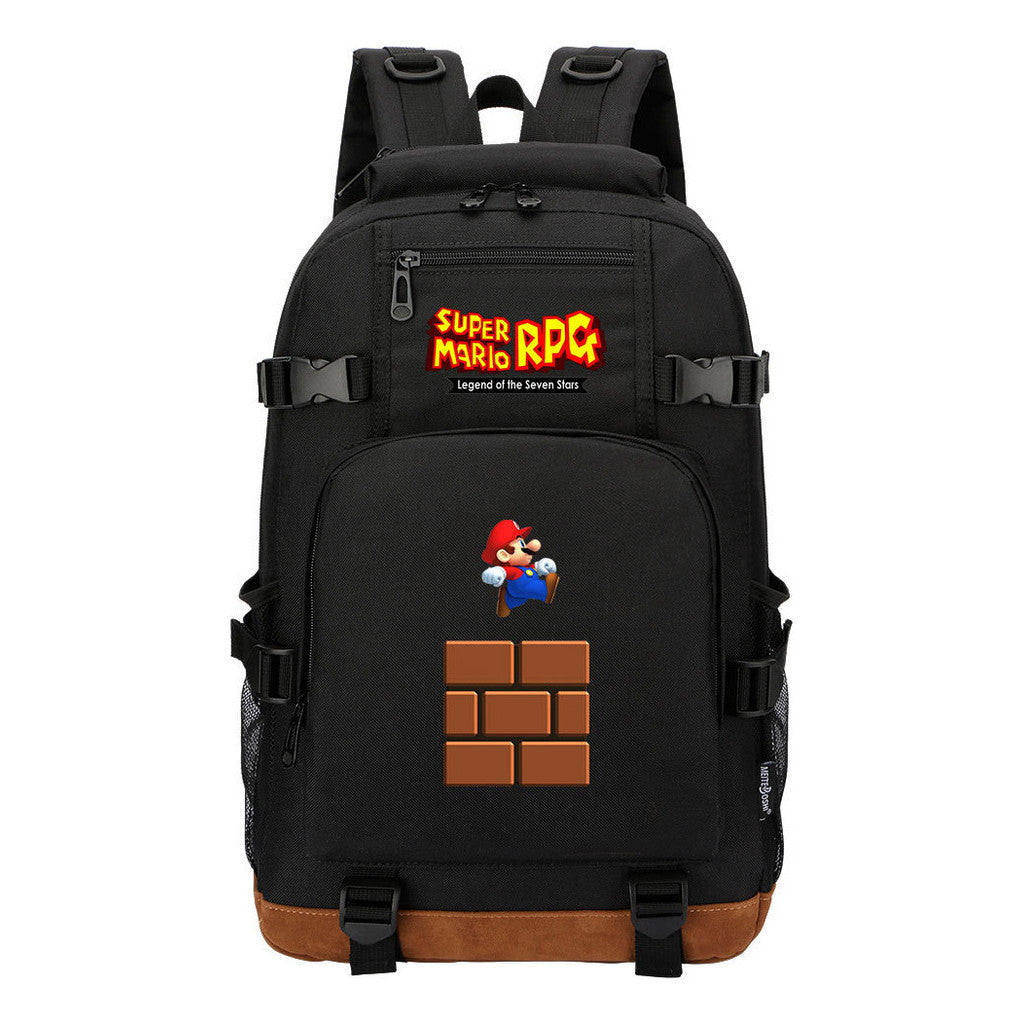 Super Mario Printed Youth Backpack For Leisure Travel Backpack