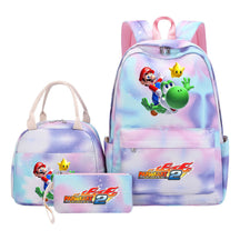 Super Mario Youth Student Girls School Bag Lunch Bag Three Piece Backpack Set