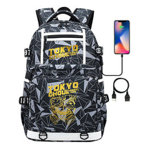 Golden Anime Tokyo Ghoul Print Usb Youth Student Backpack For Men And Women Leisure Travel Backpack