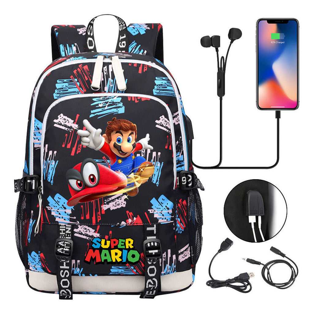 Usb Youth Student Backpack For Men And Women's Leisure Sports Backpack