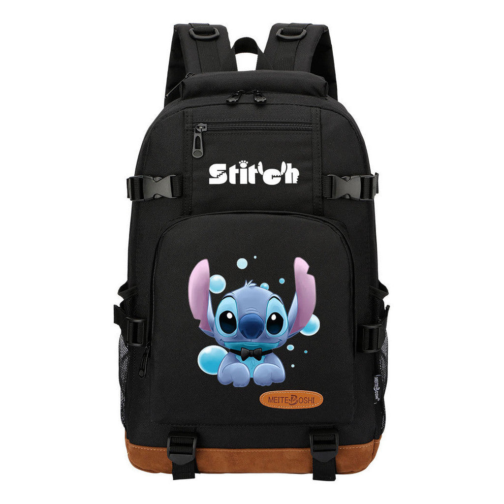 Anime Star Baby Stitch Printed Student Backpack Men And Women's Leisure Travel Backpack