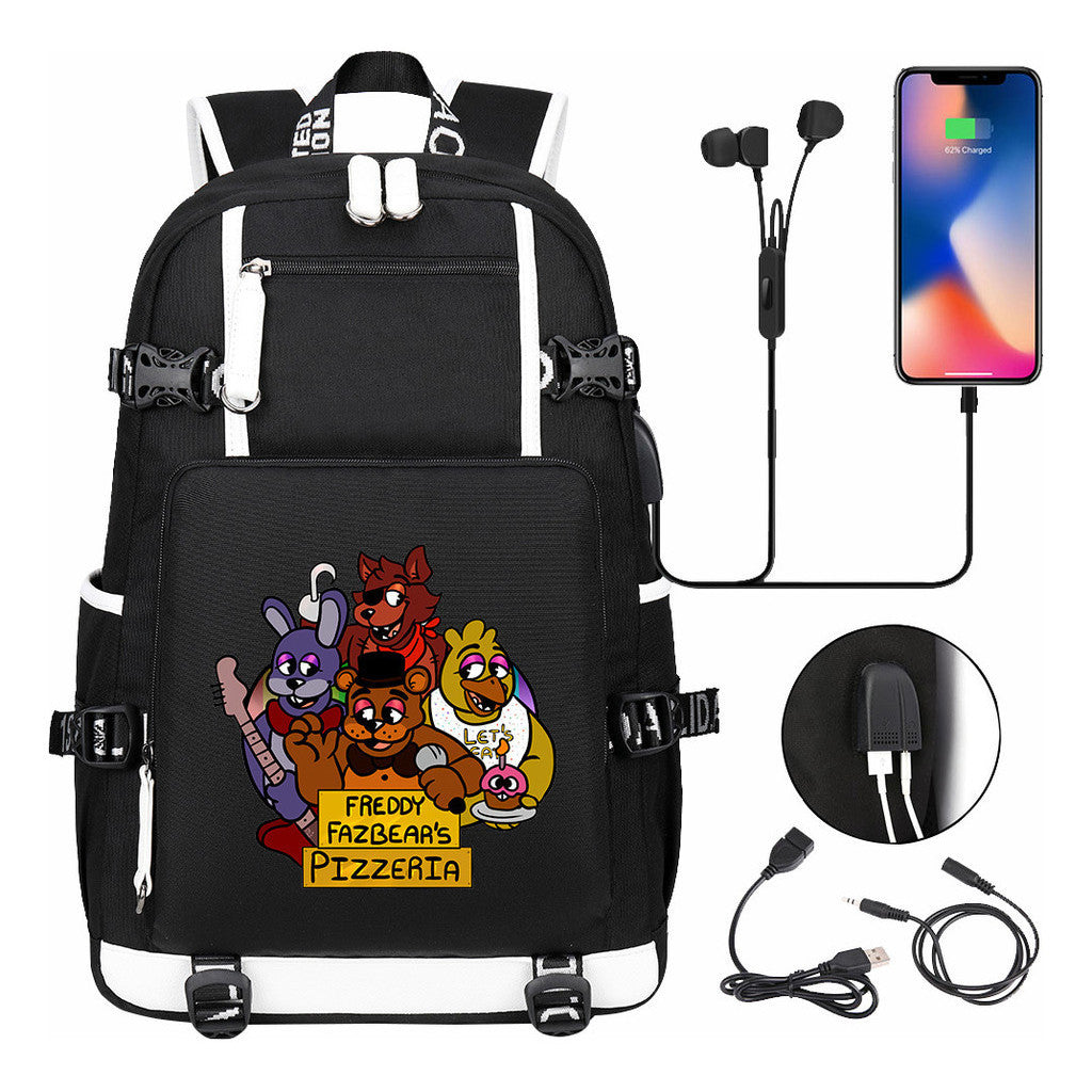 Toy Bear Game Usb Large Capacity Youth Student School Bag Leisure Travel Backpack
