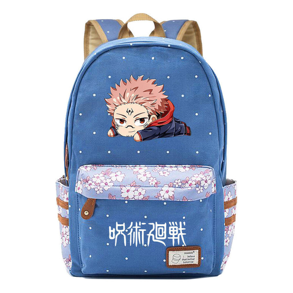Cartoon Spell Battle Youth Girls Student School Bag Men's And Women's Leisure Canvas Backpack
