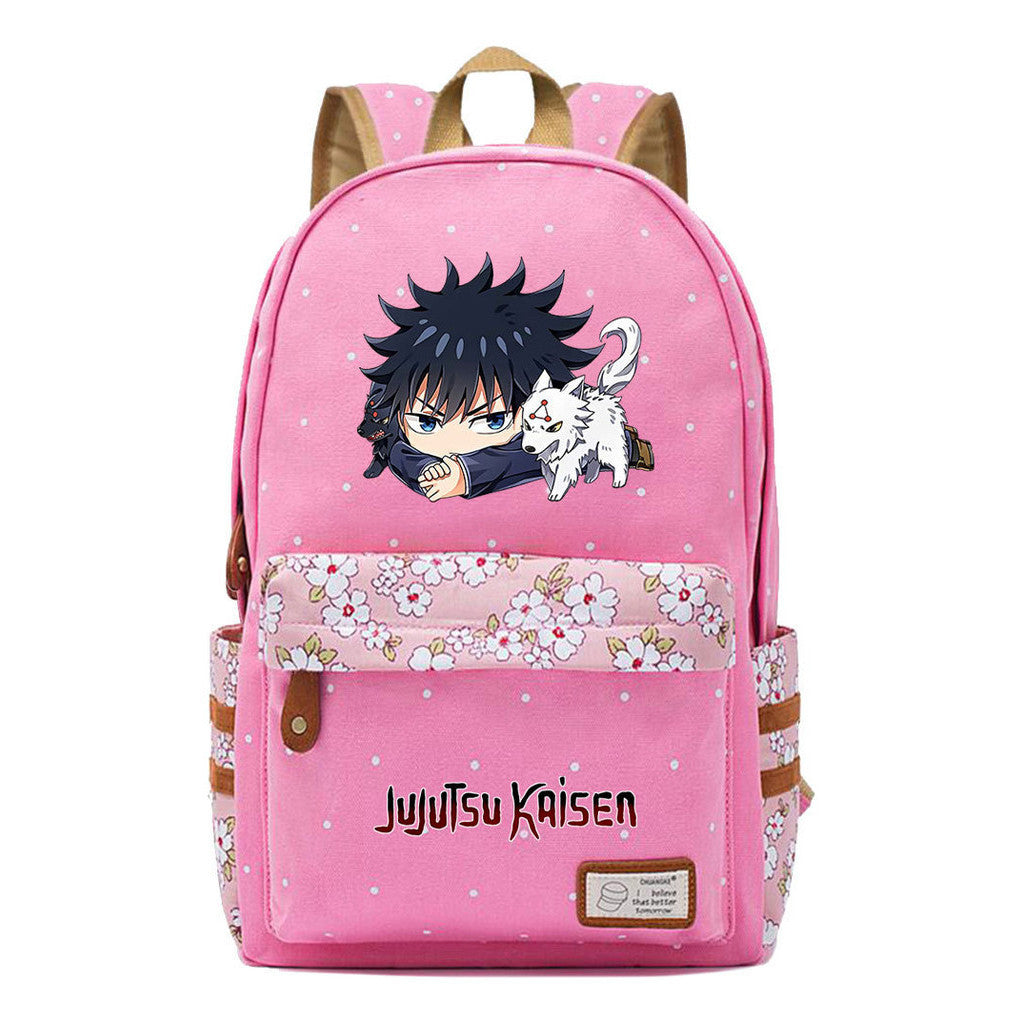 Cartoon Teenage Girl Student Backpack Casual Canvas Backpack