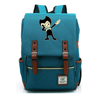 Printed Teenage Student Backpack For Men And Women With Casual Belt Buckle Classic Backpack