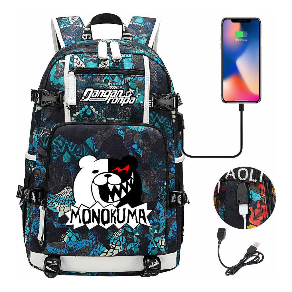 Bullet Theory Breaks Usb Large Capacity Youth Student Backpack Men's And Women's Leisure Travel Backpack