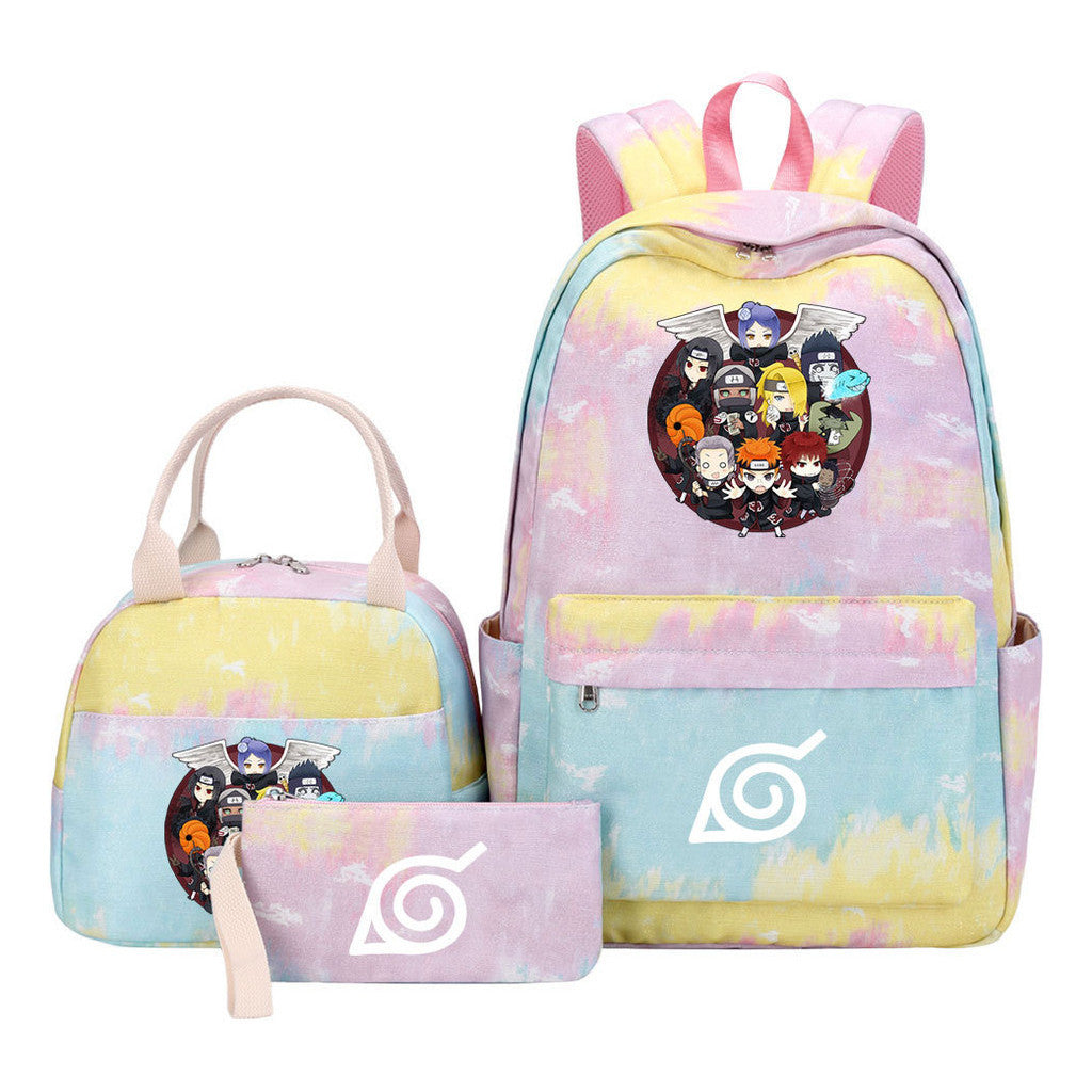 Naruto Student Girl Backpack Lunch Bag Three Piece Set Backpack Set
