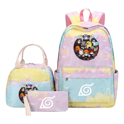 Naruto Student Girl Backpack Lunch Bag Three Piece Set Backpack Set