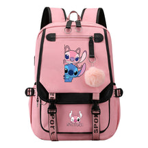 Interstellar Baby Stitch Usb Backpack For Boys And Girls Casual Woven Strap Flip Backpack