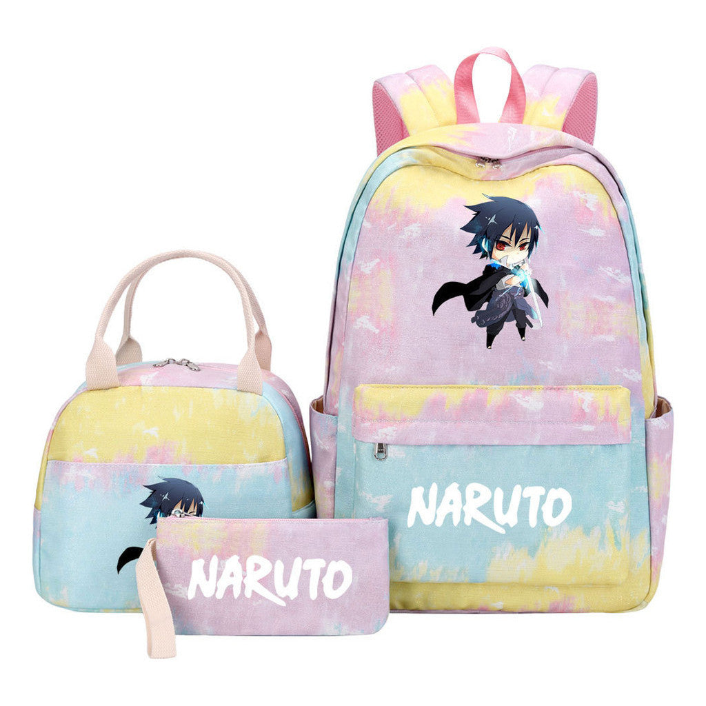 Naruto Student Girl Backpack Lunch Bag Three Piece Set Backpack Set