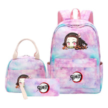 Cartoon Fashion Student Girls School Bag Lunch Bag Three Piece Set Backpack Set