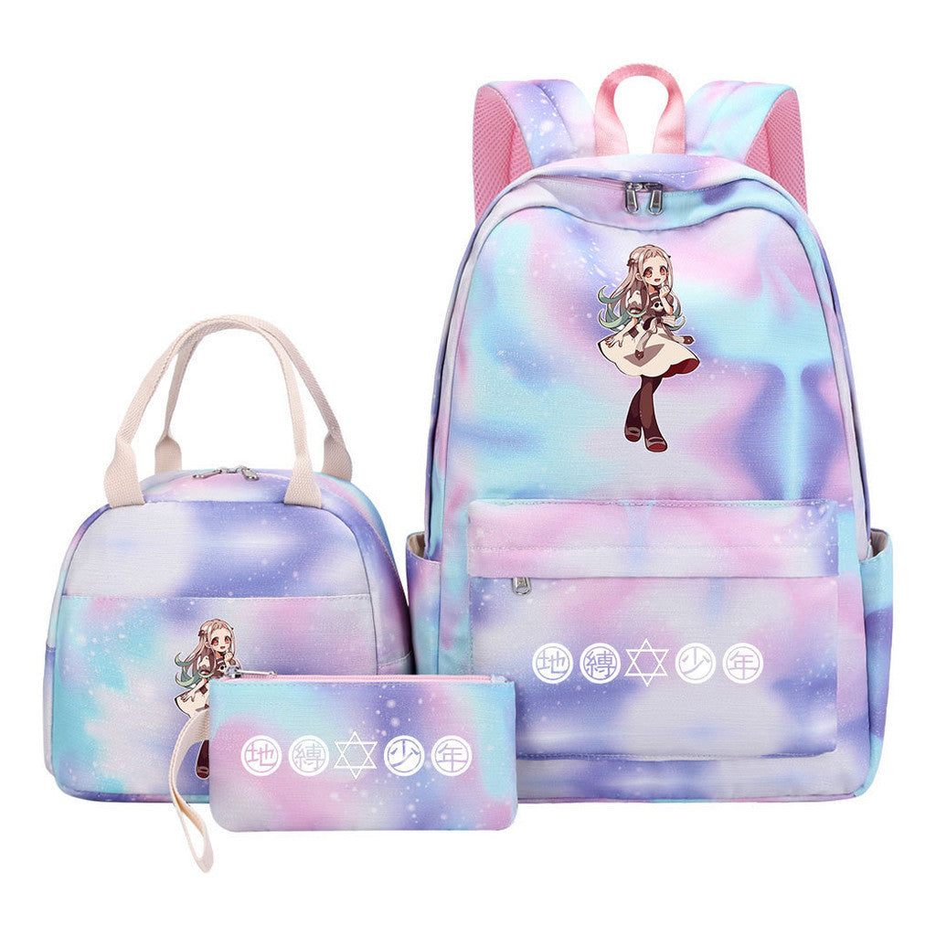 Teenage Student Girl Backpack Lunch Bag Three Piece Set Backpack