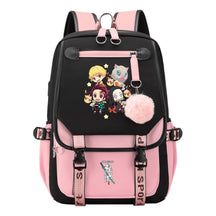 Cartoon Fashion Usb Student Backpack With Casual Woven Strap Flip Back Backpack
