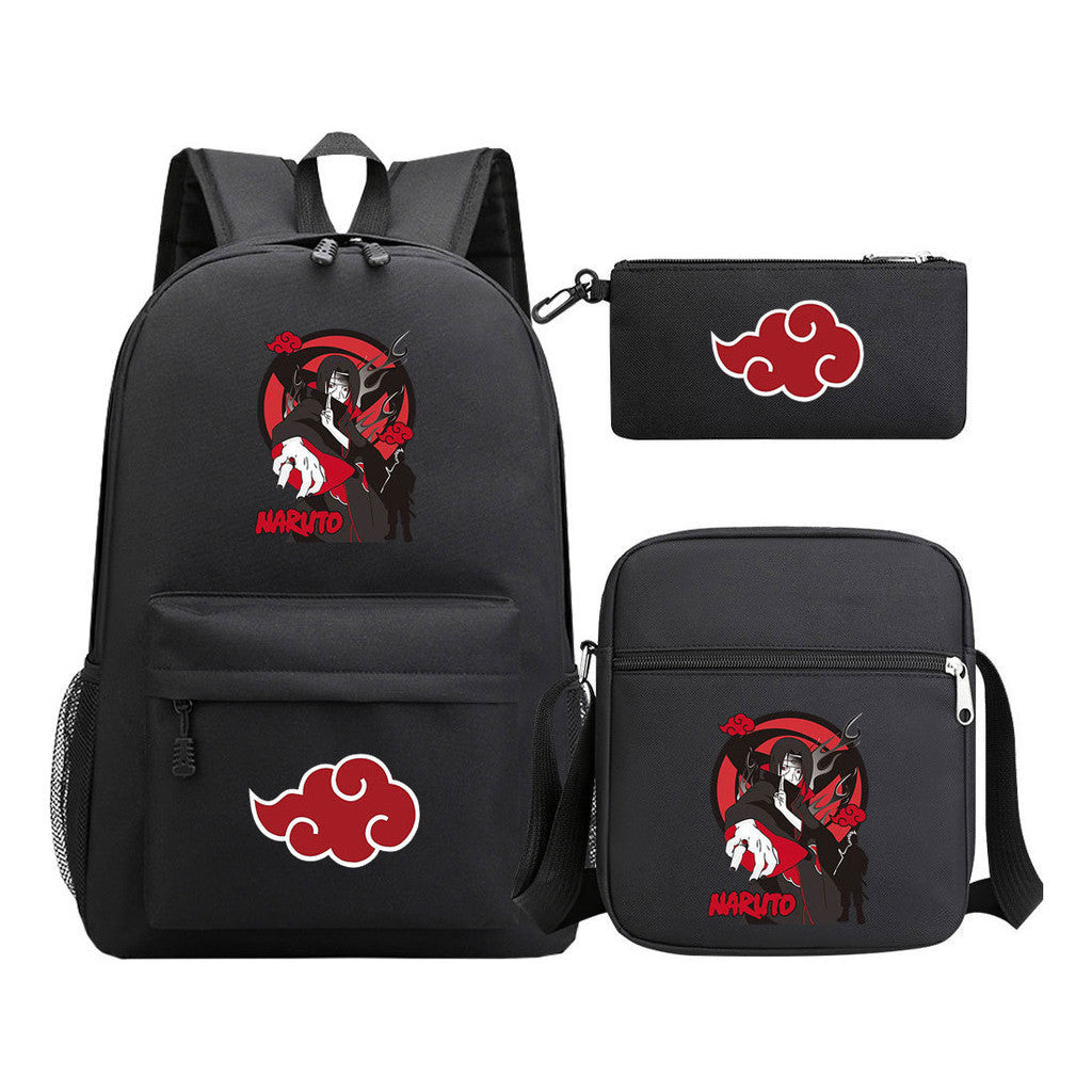 Anime Naruto Starry Sky Youth School Bag Three Piece Set For Boys And Girls Backpack Set
