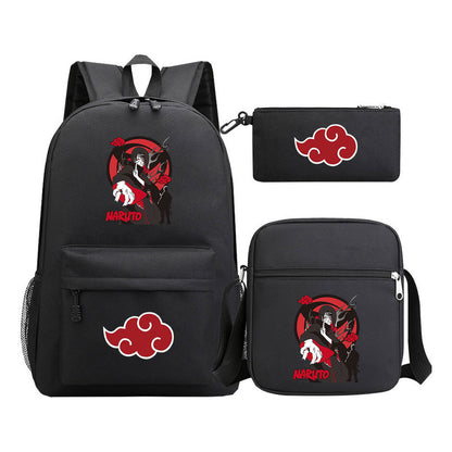 Anime Naruto Starry Sky Youth School Bag Three Piece Set For Boys And Girls Backpack Set