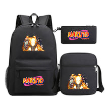Anime Naruto Starry Sky Student School Bag Three Piece Set For Men And Women Backpack Set