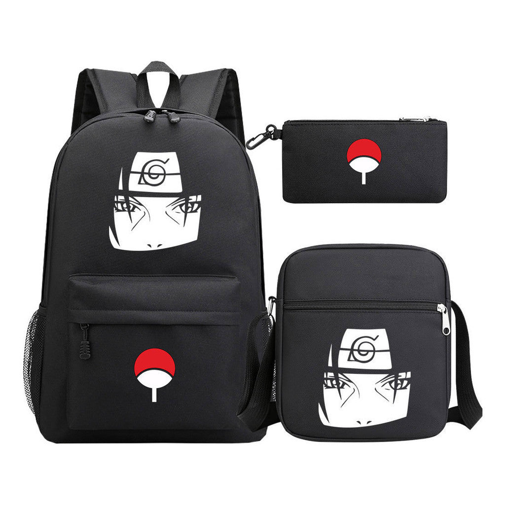 Anime Naruto Starry Sky Youth School Bag Three Piece Set For Men And Women Backpack Set