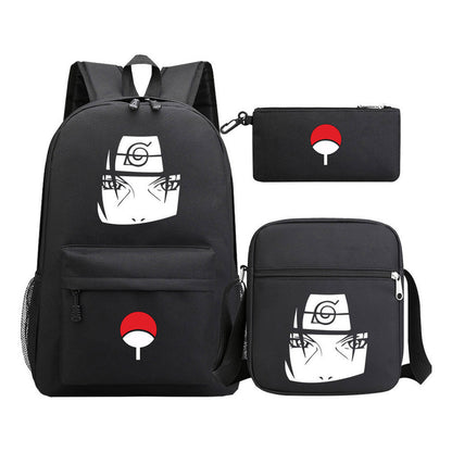 Anime Naruto Starry Sky Youth School Bag Three Piece Set For Men And Women Backpack Set
