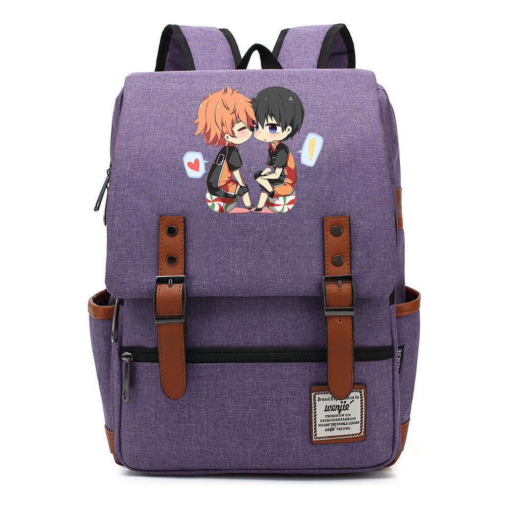 Volleyball Youth Printed Student School Bag Casual Belt Buckle Classic Backpack
