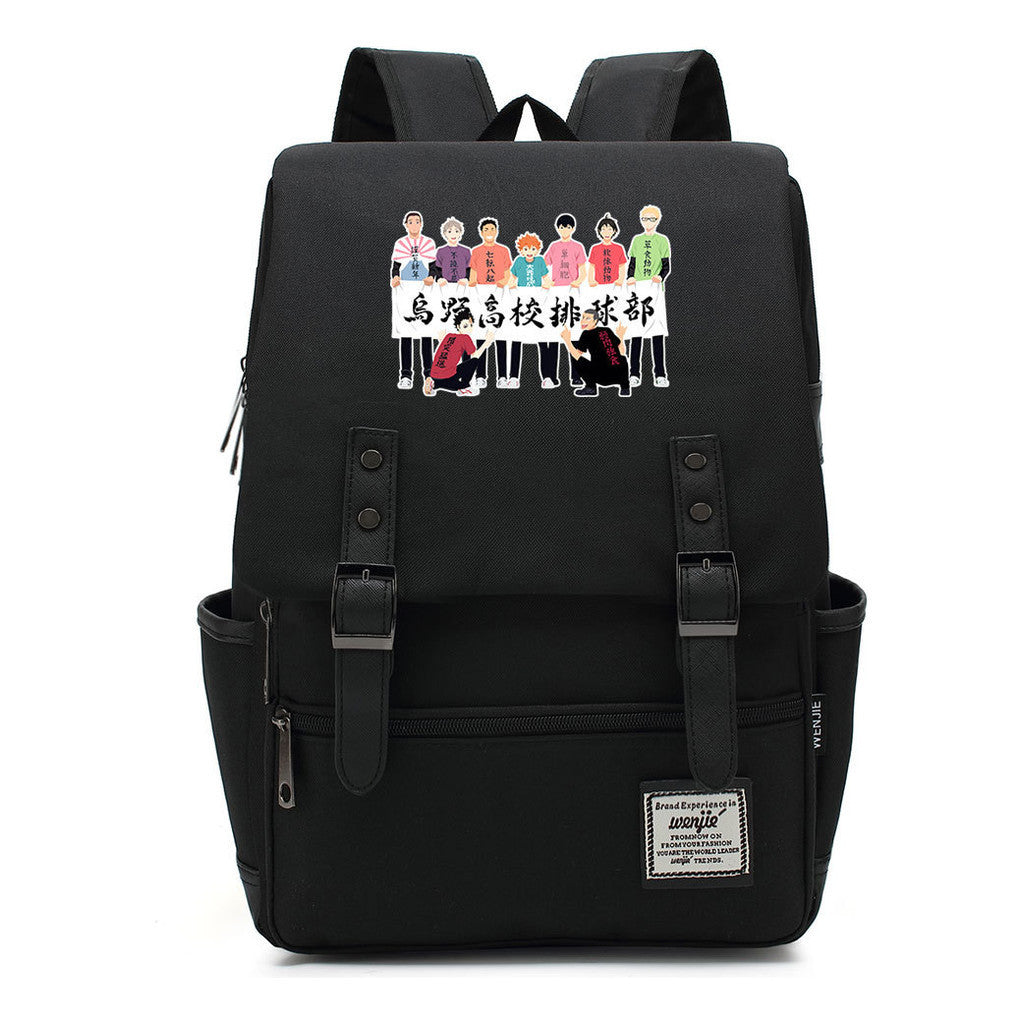 Volleyball Youth Printed Youth Student School Bag Men's And Women's Leisure Belt Buckle Classic Backpack