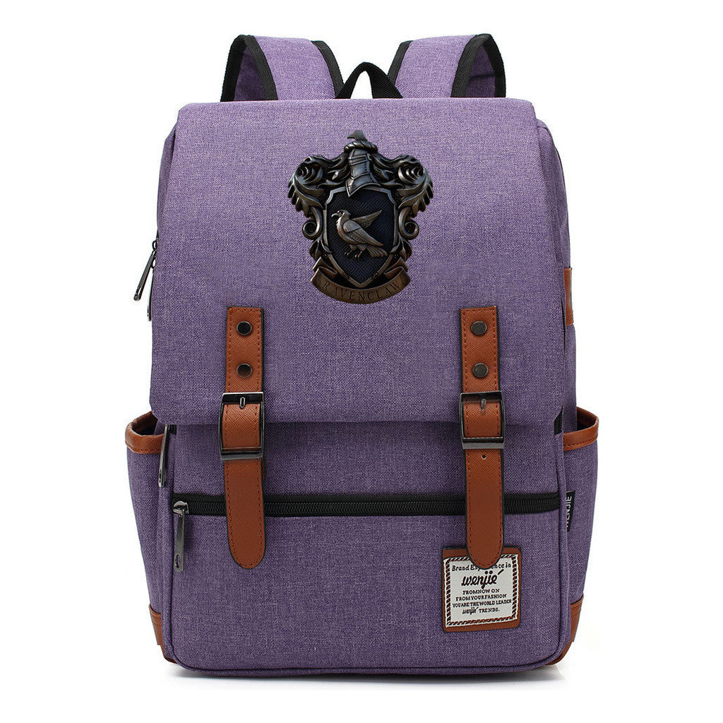 School Of Witchcraft And Wizardry Printed Youth Student School Bag Casual Belt Buckle Classic Backpack