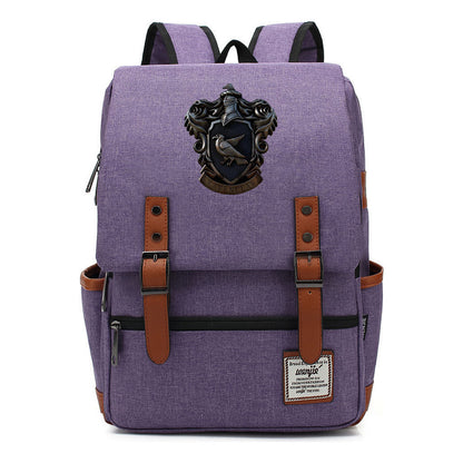 School Of Witchcraft And Wizardry Printed Youth Student School Bag Casual Belt Buckle Classic Backpack