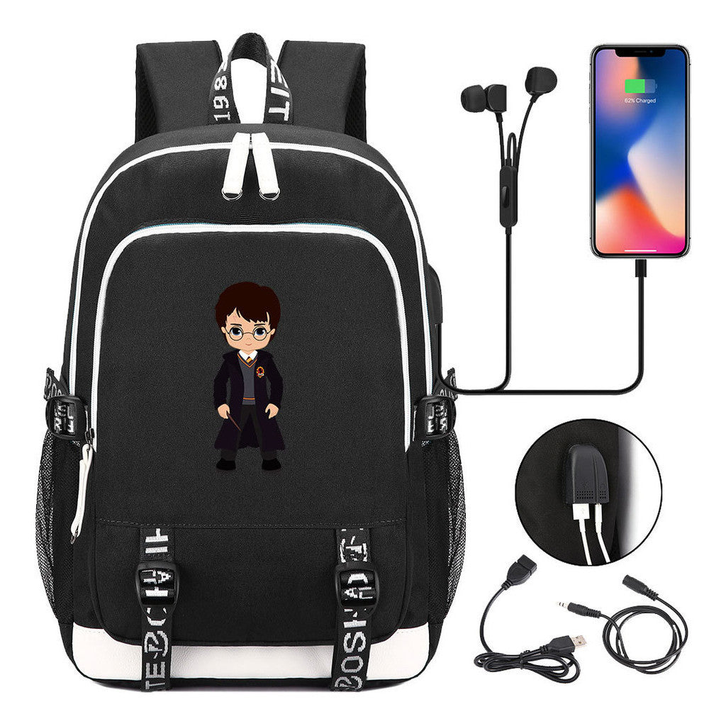 Magic School Youth Student Backpack Usb Men's And Women's Leisure Backpack
