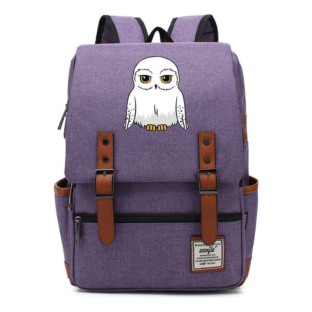 School Of Witchcraft And Wizardry Printed Student School Bag Casual Belt Buckle Classic Backpack