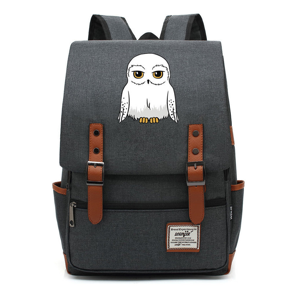 School Of Witchcraft And Wizardry Printed Student School Bag Casual Belt Buckle Classic Backpack