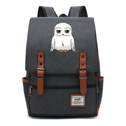 School Of Witchcraft And Wizardry Printed Student School Bag Casual Belt Buckle Classic Backpack