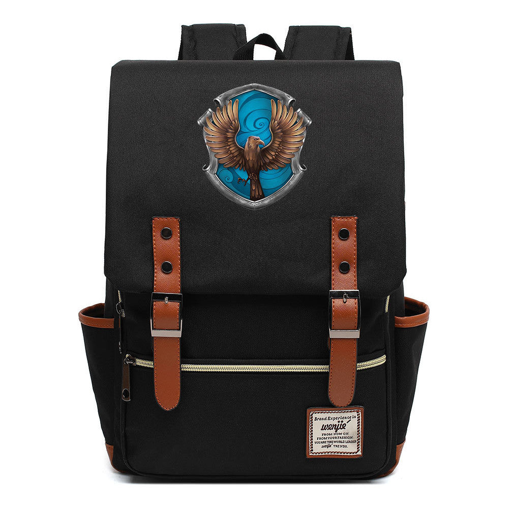 School Of Witchcraft And Wizardry Printed Youth Student Backpack For Men And Women, Casual Belt Buckle, Classic Backpack