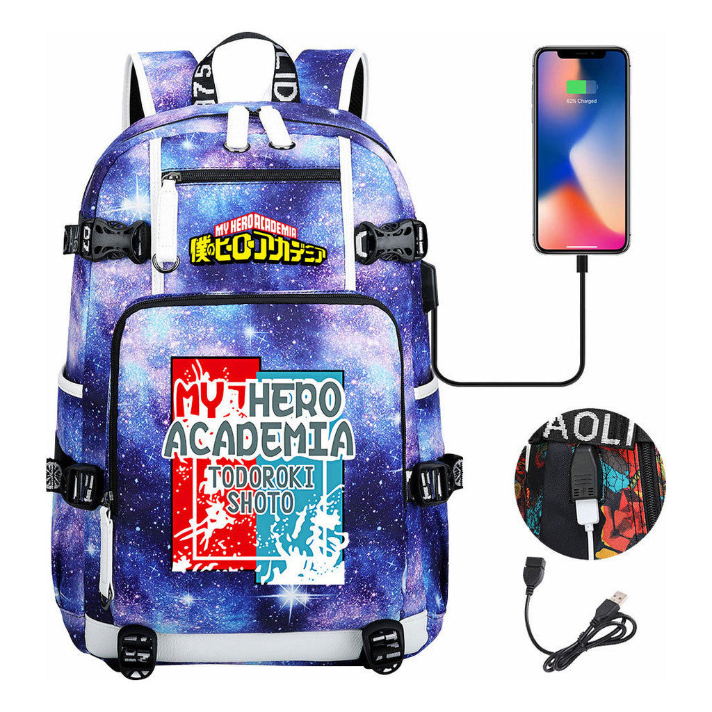 My Heroes Academy Usb Youth Student Backpack For Men And Women's Travel Backpacks